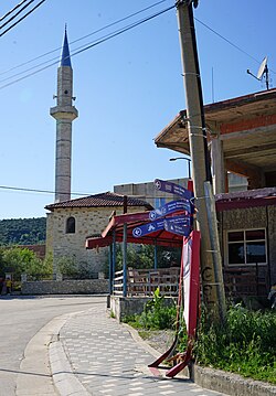 Center of the village Zall-Herr with the mosque