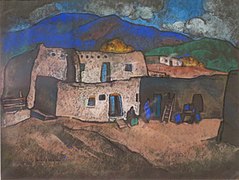 William Penhallow Henderson, Pueblo Adobes, c. 1918