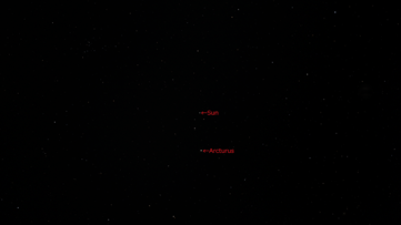 くじら座τ星から見た太陽 SpaceEngineで作成
