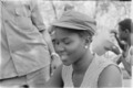 Female soldier playing cards, Guinea-Bissau, 1973