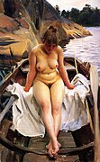 I Werners Eka (In Werner's Rowing Boat) (1917) by Anders Zorn