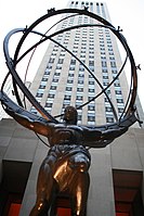 Lee Lawrie's colossal bronze Atlas, Rockefeller Center, New York