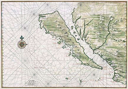 1650 map showing the Island of California, by Johannes Vingboons (edited by Durova)