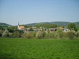 View of the main village with church