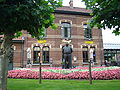 Old tram station of Hoeilaart with Nero statue