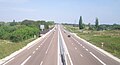 La route nationale 80 à Saint-Désert (Saône-et-Loire).