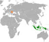 Location map for Indonesia and Romania.