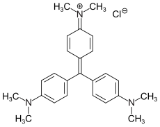 Kekulé, skeletal formula of a crystal violet minor tautomer