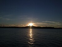 Sunset viewed from a defunct seaport