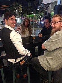 Four Wikimedians seated at table