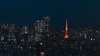Minato City at night