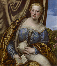Paul Véronèse, Portrait d'une femme en Sainte Agnès (vers 1585).