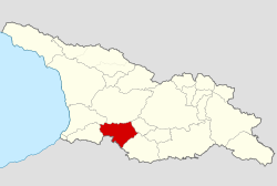 Map highlighting the historical region of Meskheti in Georgia