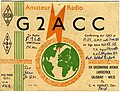 Carte QSL de G2ACC, Grande-Bretagne (1950).