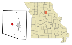 Location of Huntsville, Missouri