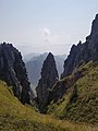 The rocky spires along the ridge trail