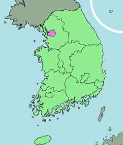 Mapa han Salatan nga Korea nga nakalutaw an Seoul