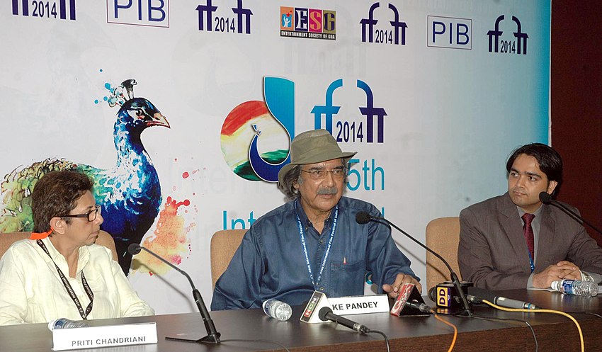 The President of IDPA, Mike Pandey addressing a press conference, at the 45th International Film Festival of India (IFFI-2014), in Panaji, Goa on November 26, 2014.jpg