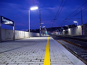 Night view of the station