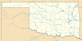 A map of Oklahoma showing the location of Raymond Gary State Park