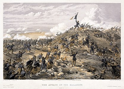 Battle of Malakoff, by William Simpson and Edmond Morin (edited by Adam Cuerden)