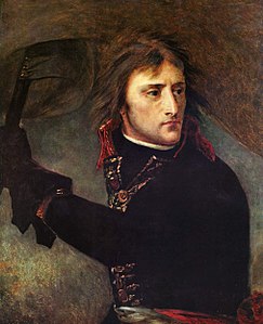 Bonaparte au pont d'Arcole, étude préparatoire peinte en 1796 pour le portrait de Versailles (Paris, musée du Louvre), parfois considérée comme supérieure au tableau définitif[8].