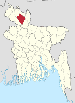 Location of Rangpur District in Bangladesh