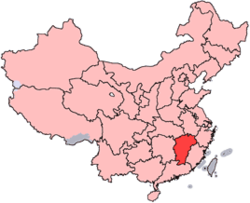 Location of Jiangxi