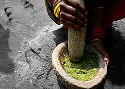 Chutney being hand-made