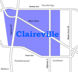 Location of Claireville