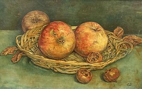 still life with apples and medlars by Corrie Pabst