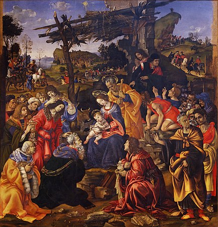 Filippino Lippi, Adoration of the Magi, 1496, Florence, Uffizi Museum, no. inv. 1890 n. 1566.