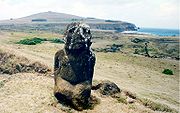 Tukuturi, an unusual bearded kneeling moai