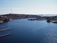 Vue aérienne du port de Kungshamn.