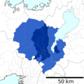 A map of Kyoto metropolitan area as of 2015