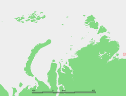 Location of Peschany Island in the Laptev Sea