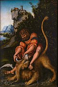 Samson's Fight with the Lion, by Lucas Cranach the Elder, 1525