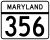 Maryland Route 356 marker