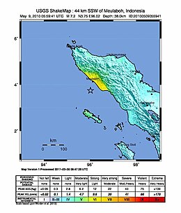 7.2 Magnitude Earthquake in Northern Sumatra, Indonesia, 9 May 2010, 5:59:41 (UTC)