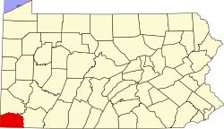 Location of Greene County in Pennsylvania