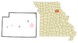 Location in Monroe County and the state of Missouri