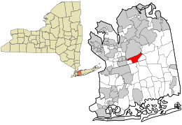 Location in Nassau County and the state of New York.