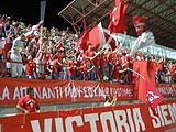 Nea Salamina Famagusta FC fans at Ammochostos Stadium in a game against AEP Paphos FC in season 2006–07.