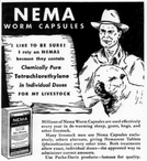 Advertisement for tetrachloroethylene capsules (USA, 1945)