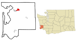 Location of Raymond, Washington