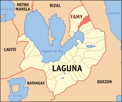 Map of Laguna with Famy highlighted