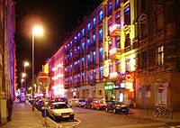 Red light district in Frankfurt am Main, with several eros centers
