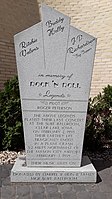 Monument in front of the Surf Ballroom in Clear Lake, Iowa