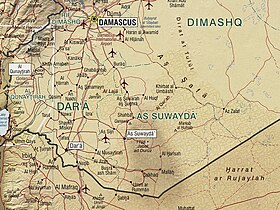 Carte de la région du djebel el-Druze