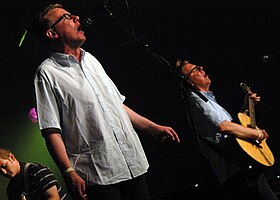 Craig (left) and Charlie on stage in 2005